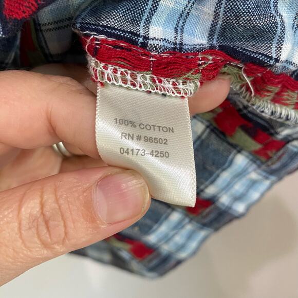 Christopher & Banks Plaid Teacher's Apple Button Down Top Size Large - Picture 5 of 9